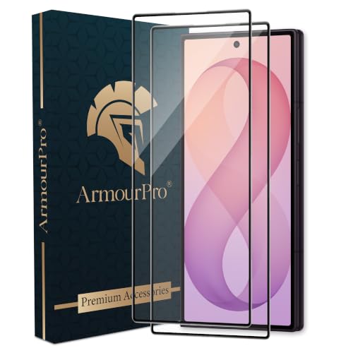 Image of ArmourPro Tempered Glass for Samsung Galaxy Z Fold 8 Ultra - 9H Anti Scratch Screen Protector, Edge to Edge Coverage, HD Clarity, Smooth Touch, Case Friendly | Black, Pack of 2