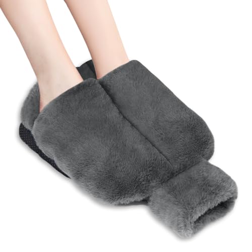 Casenly Fußwärmer Wärmflasche, 2 in1 Fußwärmer Ohne Strom Wärmflasche mit Bezug Weich und Warm Fußheizung Winter Fußwärmer Heißwasserbeutel Heizmatte für Damen Herren Kinder 2L