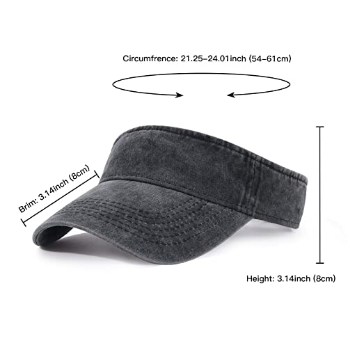 Image of HH HOFNEN Sports Sun Visor Hats Cotton Twill Ball Adjustable Sun Caps for Men Women