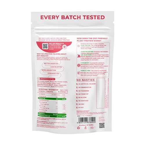 Image of Foodstrong Gut Friendly Plant Protein - Coffee | 24g Complete Plant Protein with Probiotics, Digestive Enzymes, Prebiotics & Indian Herbs | Vegan | No Sugar | 500g
