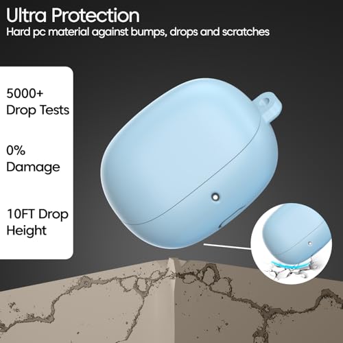 Image of Sounce Soft Silicone Protective Case Cover, Boat Airdopes Plus 311 (2025 Launch) Shockproof, Scratch-Resistant, Dustproof Earbuds Case with Keychain Clip, Easy Portability, (Blue)