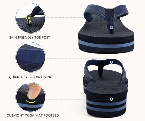 Image of KuaiLu Women's Arch Support Platform Flip Flop Sandals