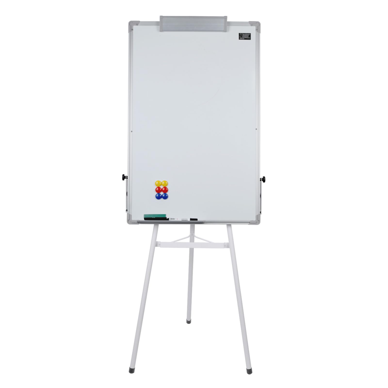 Homewell Whiteboard 90x60 cm mit Whiteboard-Marker, Schwamm und 6 Magnete, Flipchart-Ständer-Whiteboard, Höhenverstellbar, Stativ, Flipchart Magnetisches White Board für Büro