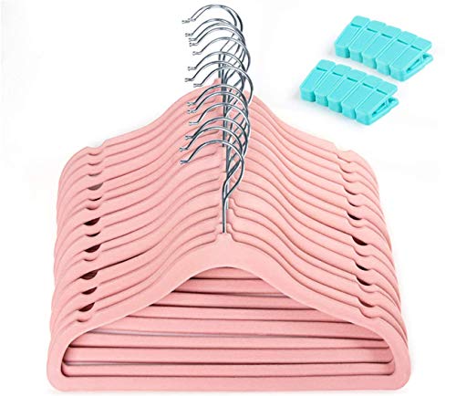Perchas Bebe Terciopelo con Pinzas Marca ilauke