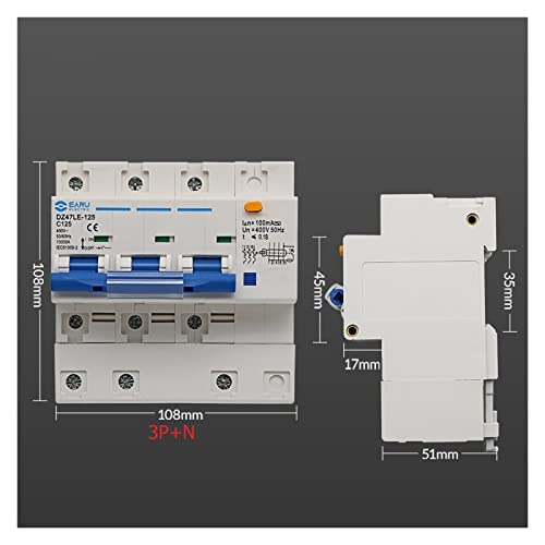 Disjoncteur triphasé 80A 100A 125A avec neutre AC400V - 3