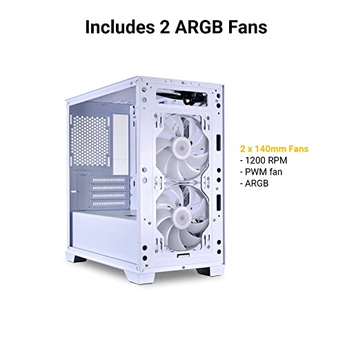 Image of Lian Li Lancool 205M Mesh Mid- Tower Computer Case /Gaming Cabinet - Snow | Support Micro ATX /Mini-Itx | Pre-Installed 2 X 140Mm Argb Pwm Front Fans - G99.Oe744Ms.in - White