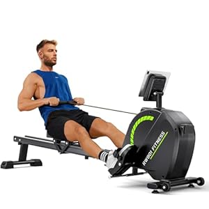 Dripex Magnetic Rowing Machine for Home Gym | 16-Level Magnetic Resistance & Dual Slide Rail | 350LBS Weight Capacity | LCD Monitor & App Connectivity for Full Body Workout