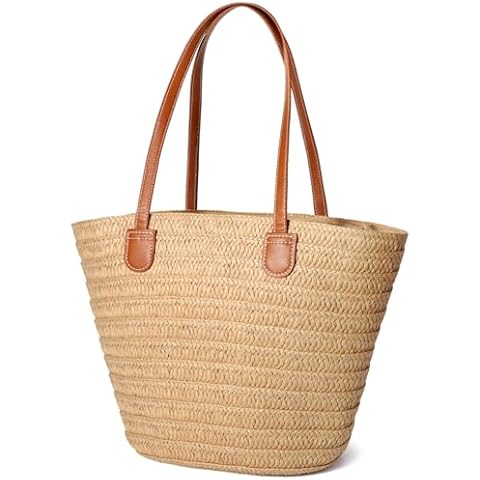 Hommtina Straw Bag Womens Straw Beach Bag Crossbody Shoulder Bags Vacation Purse Straw Purse for Summer (khaki) Cover