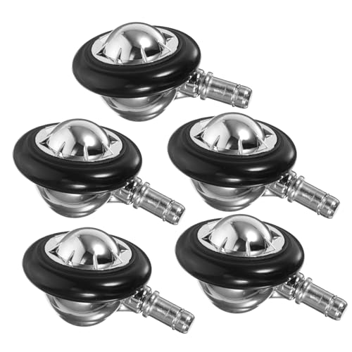 POPETPOP 5 pièces Lot de Roulettes de Chaise de Bureau PVC et Alliage Aluminium Silencieuses et Robustes Compatibles Sols Durs et Tapis Remplacement pour Fauteuils de Bureau
