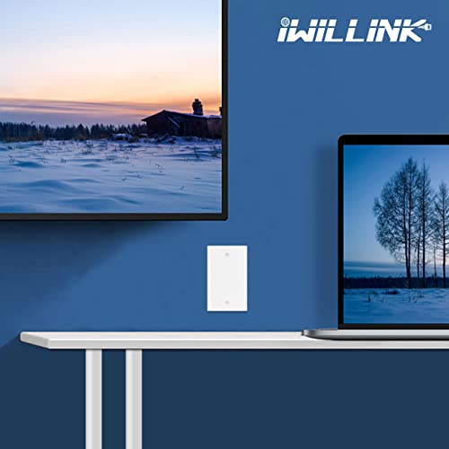 Image of iwillink Blank Device Wall Plate 25-Pack, Electrical Covers for Unused Outlets and Switches, Standard Size Single Gang, 4.50 inch x 2.76 inch, Glossy White