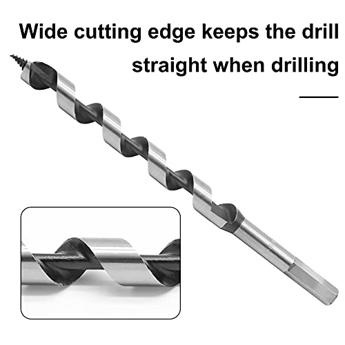 Ldexin 5/8 Inch Diameter Wood Auger Drill Bit, 9 Inch (230Mm) Length Ship Auger Bit Wood Hole Cutter For Hardwood, Softwood - 2 Pack #TOP4