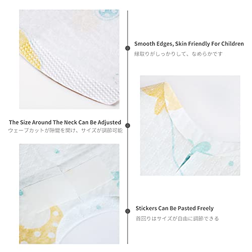 Poksun Baby And Infant Disposable Travel Bibs - Soft, Leakproof, For Toddlers Babies, Feeding, Traveling, (60Pcs) Snail #TOP2