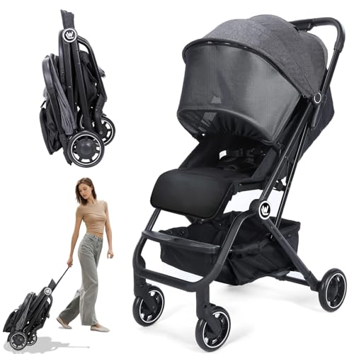 AODI Lightweight Baby Stroller, Compact Travel Stroller with Sleep Shade, Oversize Basket, One Hand...