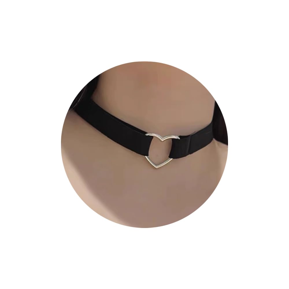 Collana Girocollo da Donna, Collana Gotica Nera, Girocollo Clavicola Nera Punk, Girocollo Regolabile per Ragazze e Donne