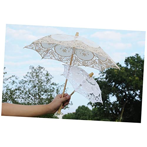 Parasol dentelle crème pour shooting photo extérieur et fêtes - 3