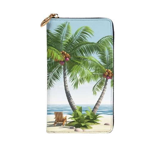 Tropical Palm Tree Wallet For Women Men Clutch Rfid Blocking Leather Wallets Large Capacity Purse Credit Card Holder Money Case With Zipper Phone Holder Long Travel Purse2