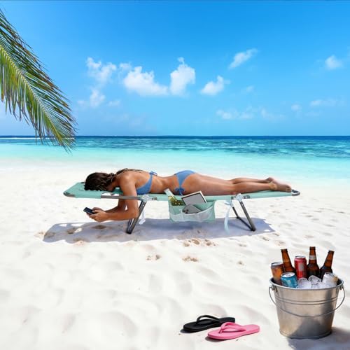 Image of SUNNYFEEL Lay Flat Tanning Chair, Face Down Lounger, 5-Position Reclining
