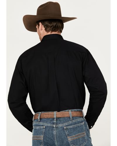 Cinch Western Shirt Mens Garner L/S Solid Pinpoint Black MT103200834