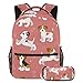 Divertente cucciolo cane beagle dalmata scuola zaino set borse per libri ragazzi ragazzi casual zaino con astuccio per scuola elementare scuola materna, Multicolore, p: 7.5x3x1.5in b: 11.5x8x16 in, No
