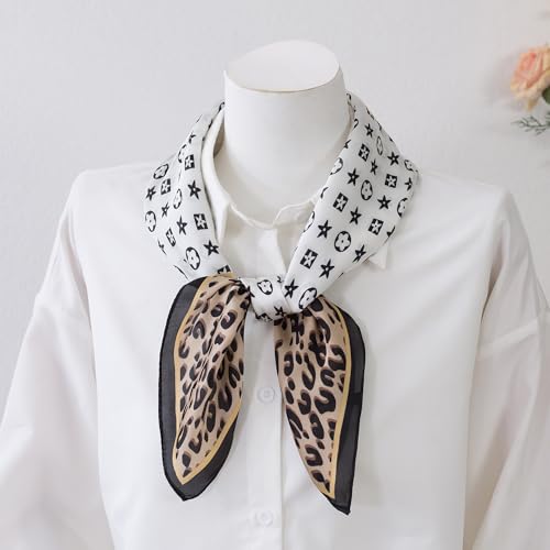 Head Scarf Hair Neck Scarves For Women Purse Bag Scarfs For Handbags Silky Long Thin Satin Headscarf Fashion 27.5"x27.5"2