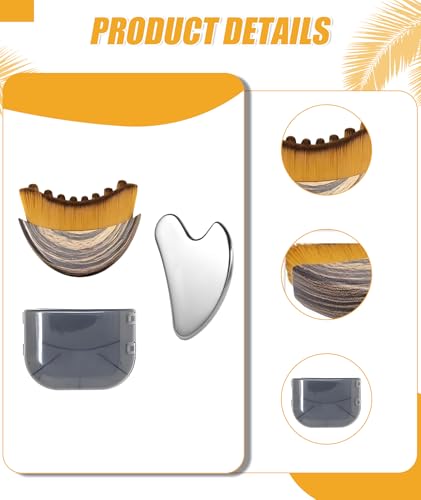 2 Facial Massager Tools,Lymphatic Contour Face Brush,Set for Puffiness Reduction and Skin Care, Stainless Steel Gua Sha Board for Facial Sculpting and Relaxation - Image 3 thumbnail