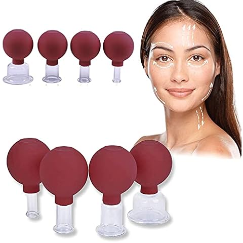 4 Stück Gesichtsmassage-Schröpf-Sets, Gesichtstherapie Cover