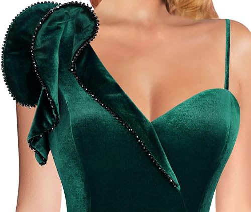 Image of VFSHOW Womens Ruffle One Shoulder Wedding Formal Prom Evening Maxi Dress
