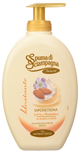 Spuma di Sciampagna: "Saponecrema" Neutral pH Liquid Soap with Almond Milk and Shea Butter - 13.53 Fluid Ounces (400ml) Bottle with Measuring Cap [ Italian Import ] image 2