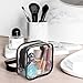 VALICLUD 2 Pcs Clear Pvc Makeup Bags with Zipper, Small Transparent Cosmetic Bags for Travel Essentials, Mini Makeup Organizer Pouches for Toiletries and Accessories