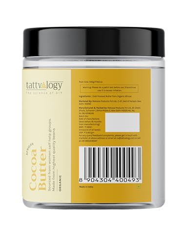 Image of Tattvalogy Organic Cocoa Butter, Raw, Unrefined, Great for Stretch Marks (500g)