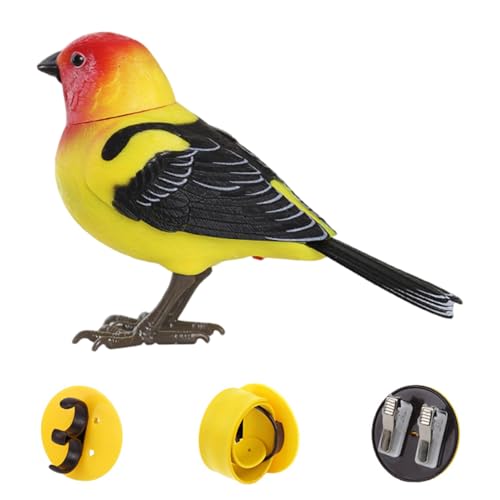 Lawnrden Robot Bird - Electric Singing and Chirping Toy, Simulates Realistic Bird Sounds, Battery Operated for Home Decoration, Light & Voice Control