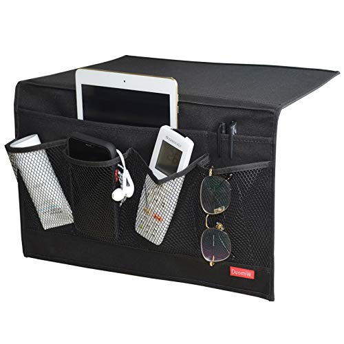 DuomiW Bedside Caddy Table Cabinet Storage Organizer 6 Pockets(Light Black)