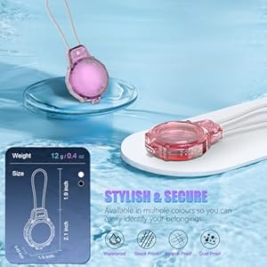 2-Pack for Airtag Holder Anti-Lost Air tag Lock Case with Wire Cable Compatible with Apple AirTag, Ultra Durable Waterproof Air tag Case for Luggage, Key, Backpack, Pets, Bik (Clear Pink & Purple)