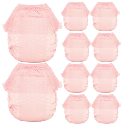 Pañales para Perros Femeninos, 10 Uds., pañales absorbentes para Cachorros, Transpirables, Desechables, a Prueba de Fugas, para Mascotas en Entrenamiento de micción con Calor M