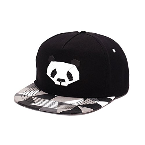 Topcoco Unisex Panda Hip-hop Snapback Adjustable Baseball Cap Black Colors