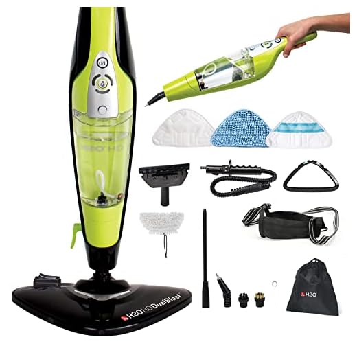 H2O HD 5 in 1 All Purpose Hand Held Cleaner for Home Use Complete (14 Piece Dual Blast Cleaning Accessory Kit)