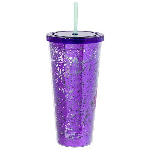 Image of Silver Buffalo Disney Villains Confetti Cold Cup Featuring Cruella de Vil, Ursula, Evil Queen, and Maleficent, 32 Ounces
