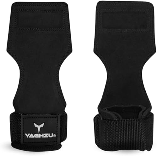 YAGHZU Puños de levantamiento de pesas con correas de muñeca para levantamiento de pesas, correas de levantamiento antideslizantes para