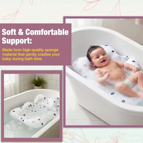 Image of Safe-O-Kid Baby Bath Support Harness, Anti-Slip & Quick Drying, Soft Sponge Cushion with Safety Straps for Newborns, Ideal for 6 to 24 Months (White)