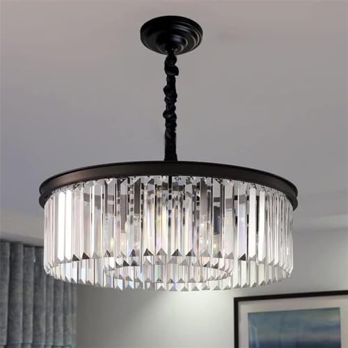 Lustre goutte de pluie cristal réglable pour illuminer une entrée accueillante