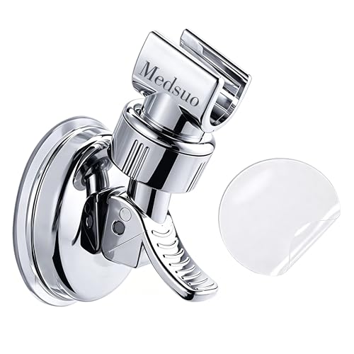 Medsuo Adjustable Shower Head Holder with Sticky Pad, Removable Suction Cup Shower Head Bracket No...