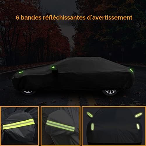 SjYsXm Bâche Voiture Compatible avec Mercedes-Benz Classe C(94-26) Berline Coupe Cabrio/Classe CLA(13-26) Coupe/Classe CLK, Étanche Extérieur Couverture avec Coton, Anti Soleil Pluie Neige Poussière - 5