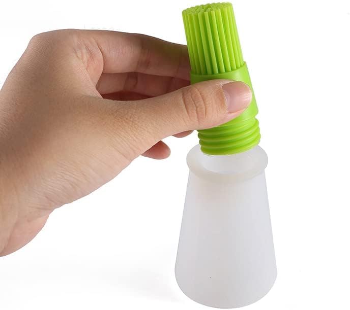Miniatura 7 de HLLMX - 2 cepillos portátiles para botellas de aceite de silicona, cepillo de barbacoa para botella de aceite, parrilla de silicona para hornear,