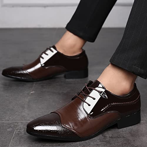 Mocasines marrones zapatos de cuero para hombres de vestir 7