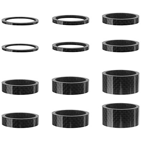 Kulannder Espaciador de Bicicleta de Fibra de Carbono Completo de 12 Piezas para Montaña Cover