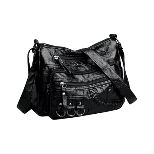 Hand Bag, Purses for Women, Soft & Washable Leather, Trendy Crossbody Bag, Spacious Large Capacity for Daily Use, Red