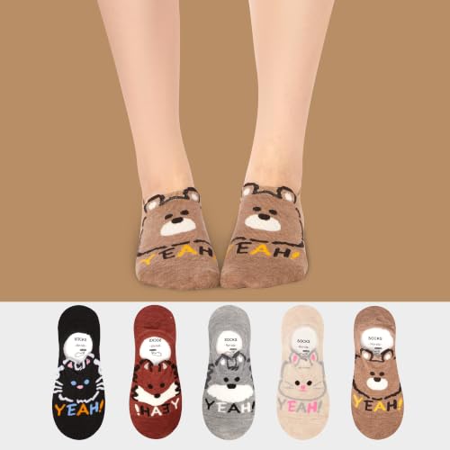 Image of Benefeet Sox Funny No Show Socks Womens Girls Fun Animals Novelty Low Cut Socks Cute Crazy Sock Non Slip Christmas Gifts