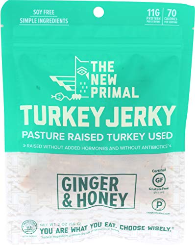 The New Primal 100% Free-Range Turkey Jerky, Whole30 & Paleo Approved, Gluten, Dairy & Soy Free, 2 Oz (Model: 0860060000101) The New Primal 100% Free-Range Turkey Jerky, Whole30 & Paleo Approved, Gluten, Dairy & Soy Free, 2 Oz (Model: 0860060000101)