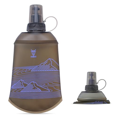 UTOBEST 200ml Soft Flask, 1 Pack Flexible TPU Hydration Water Bottle, Collapsible with 28mm Caliber for Running, Hiking, Cycling, Climbing, and Marathon Purple