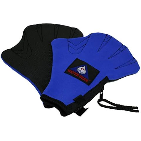 Water Gear Neoprene Force Swim Gloves - Aqua Fitness Gloves - Great for Workouts and Diving - Designed with Enhanced Grip - 50% More Resistance - Medium Cover